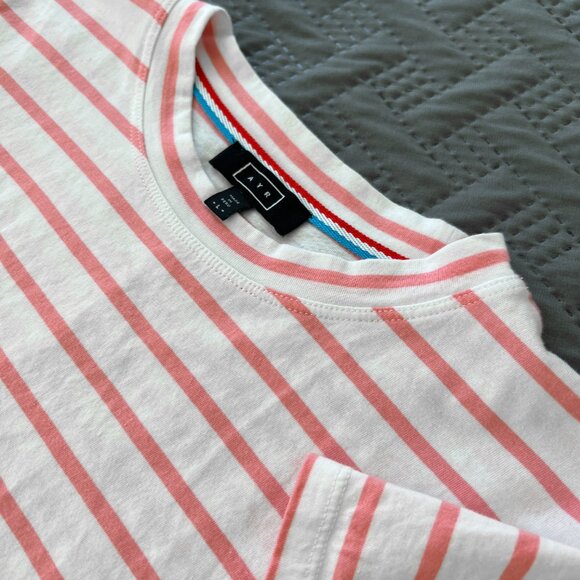 AYR Pink and White Striped Short Sleeve Tee - Picture 4 of 8